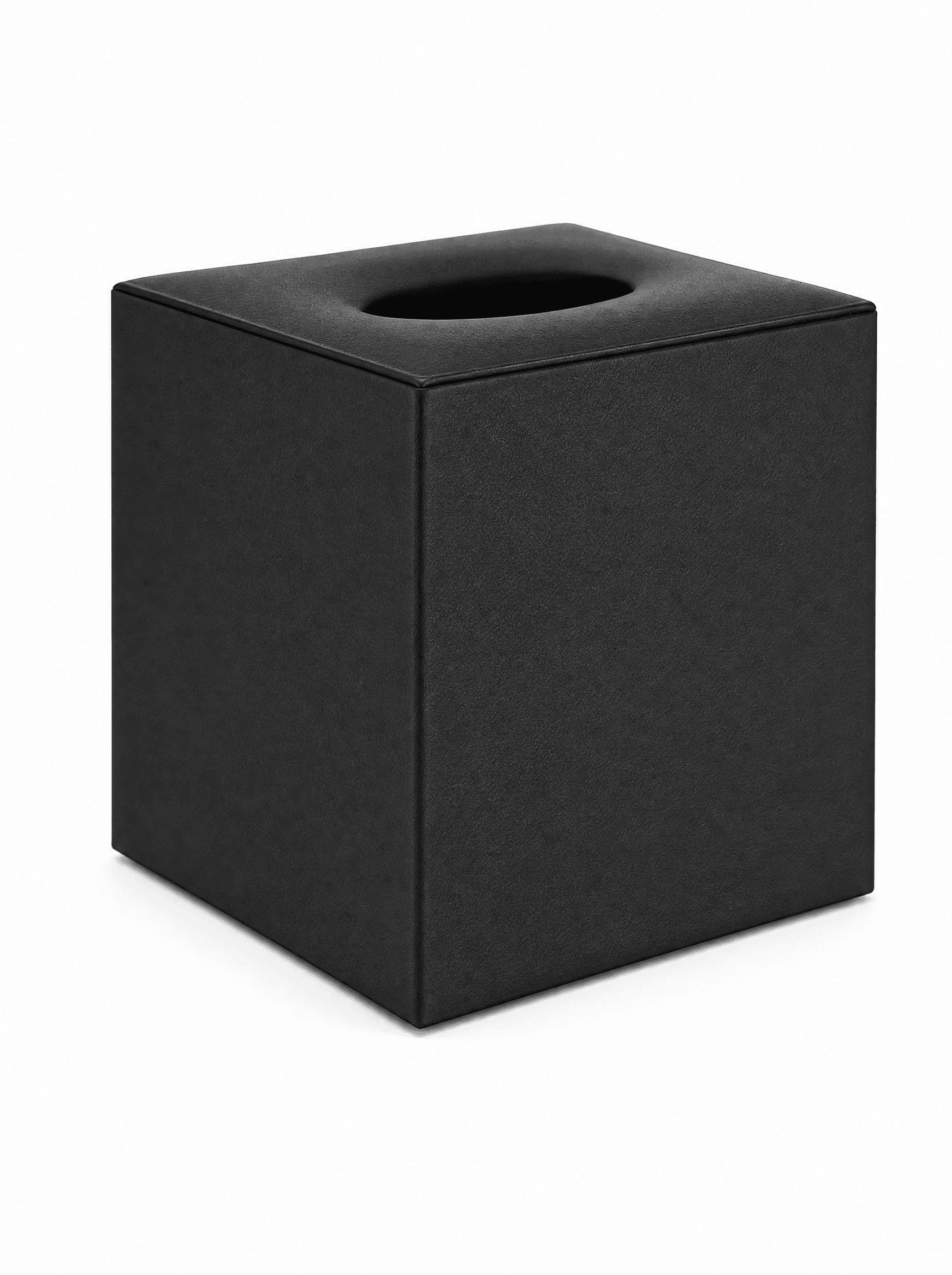 Tissue Box — Black Leather